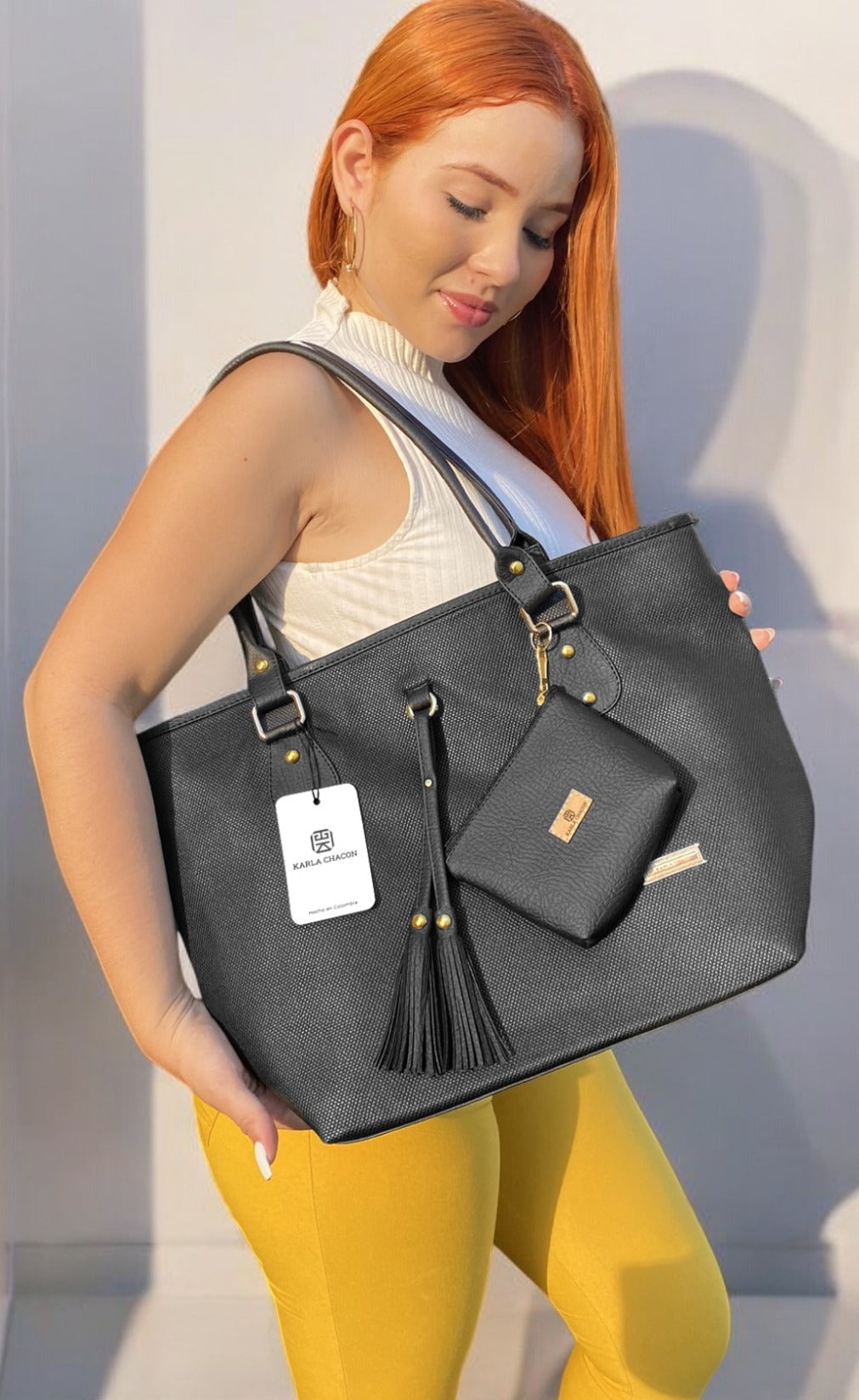 Bolso Grande con Monedero Aida Negro