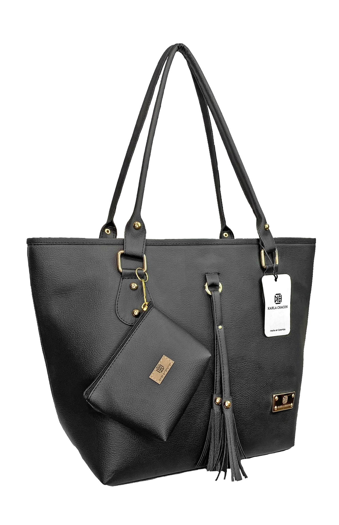 Bolso Grande con Monedero Aida Negro