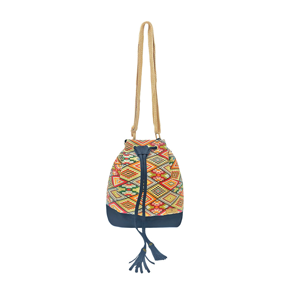 Bolso Aria Azul Con Correa Ajustable