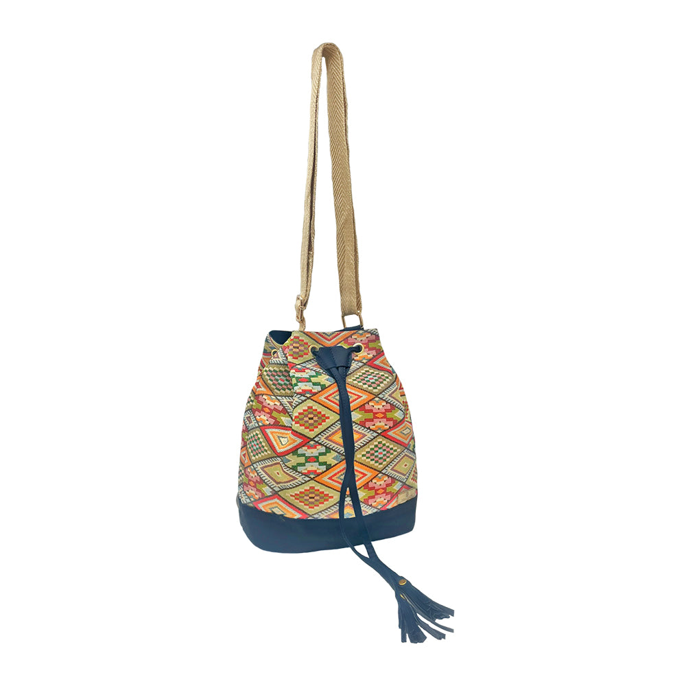 Bolso Aria Azul Con Correa Ajustable