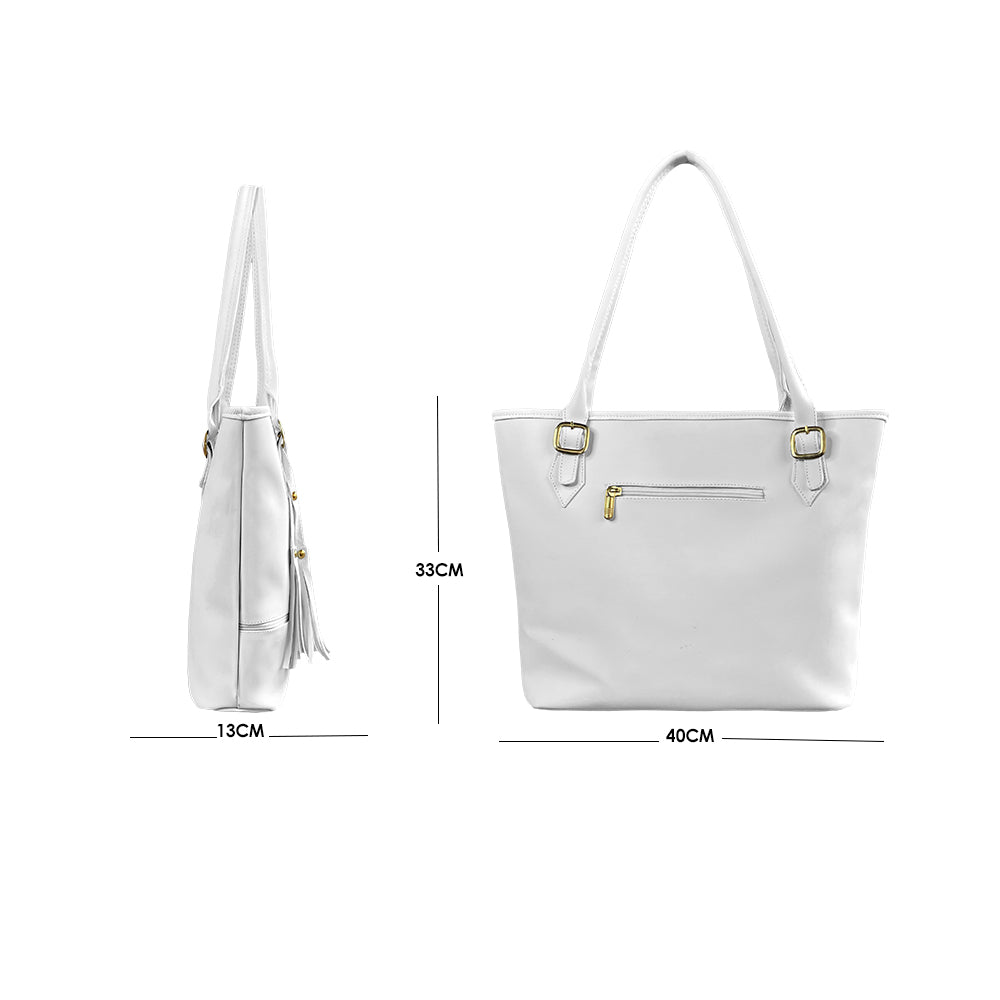 Bolso De Hombro con Cosmetiquera Asia Blanco