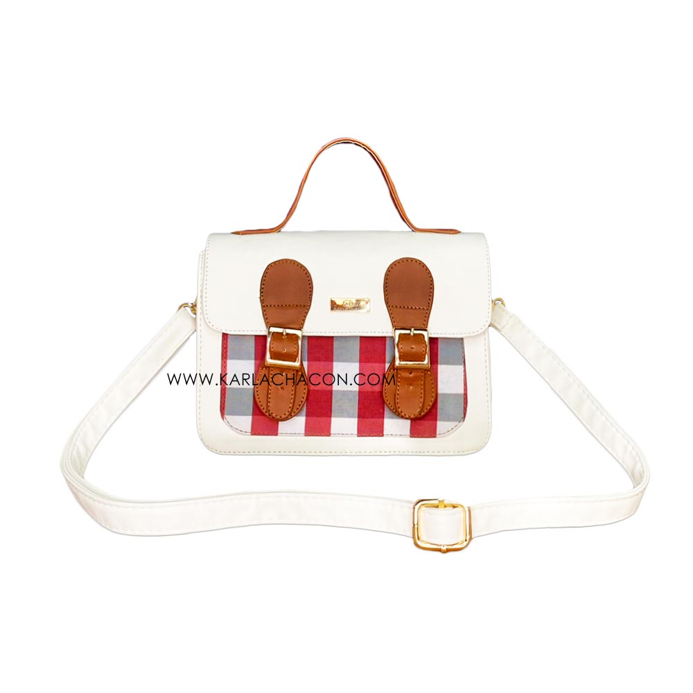 Bolso Aura Blanco Con Correa Ajustable