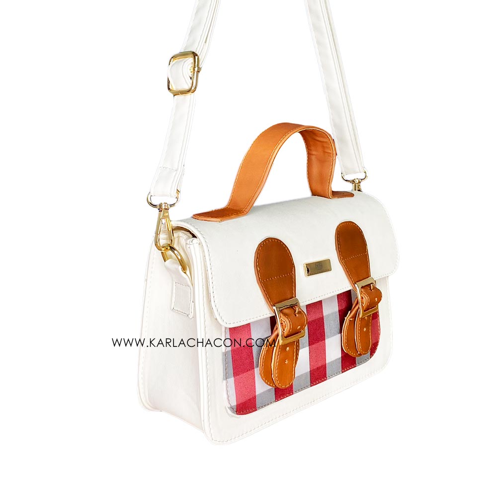 Bolso Aura Blanco Con Correa Ajustable