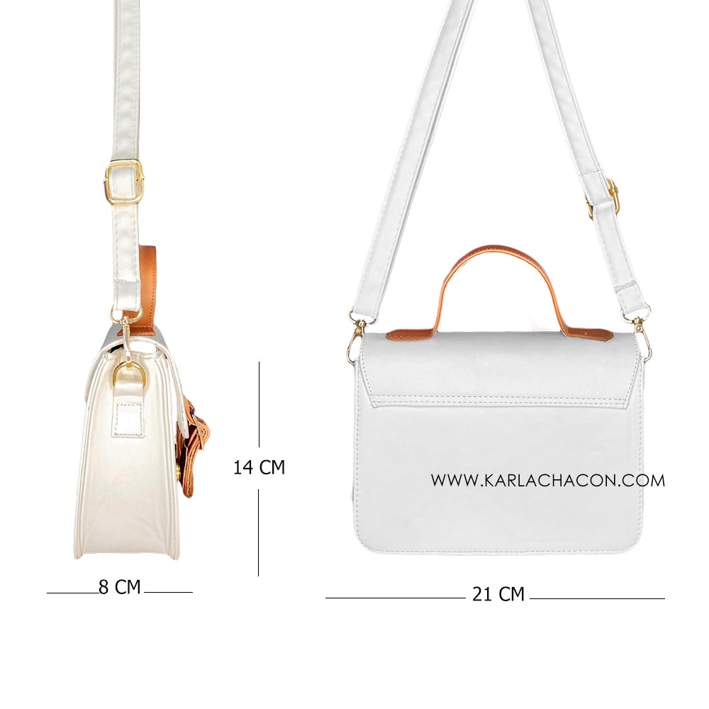 Bolso Aura Blanco Con Correa Ajustable