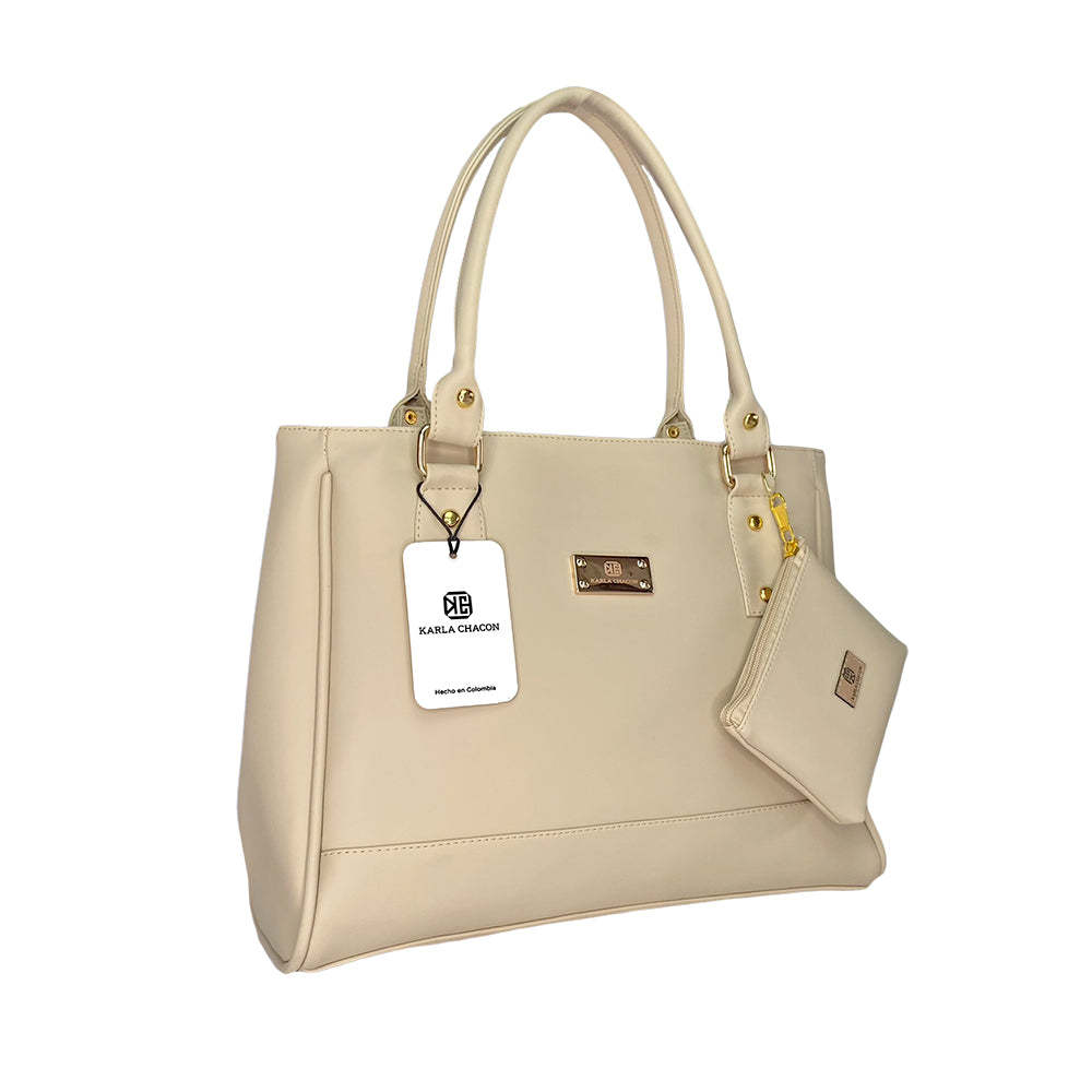 Bolso De Hombro con Monedero Crez Beige