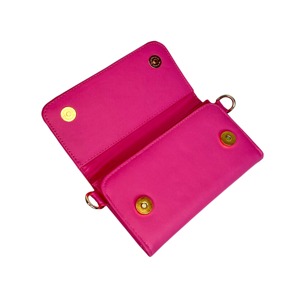 Billetera Eimy Fucsia Con Correa Ajustable