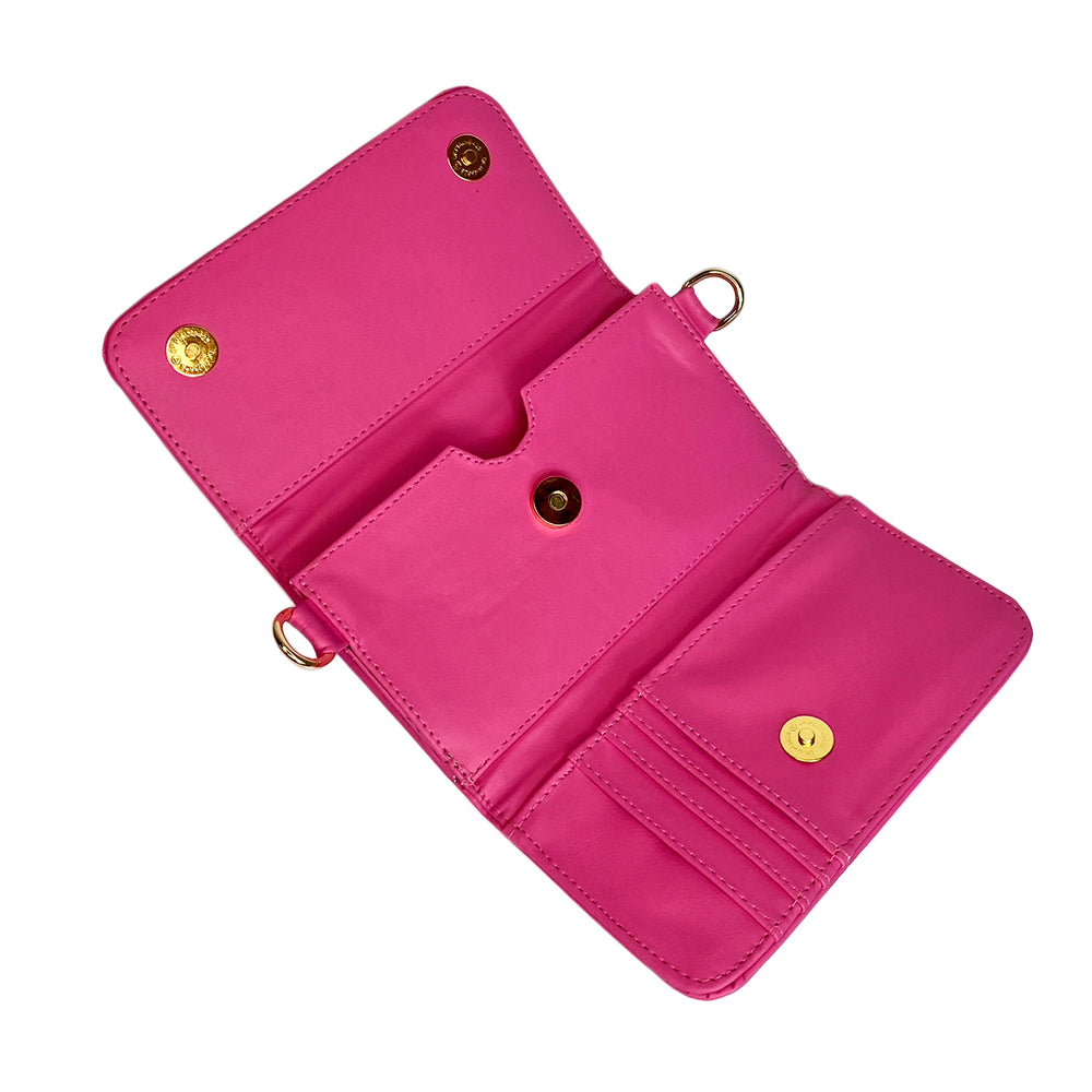 Billetera Eimy Fucsia Con Correa Ajustable