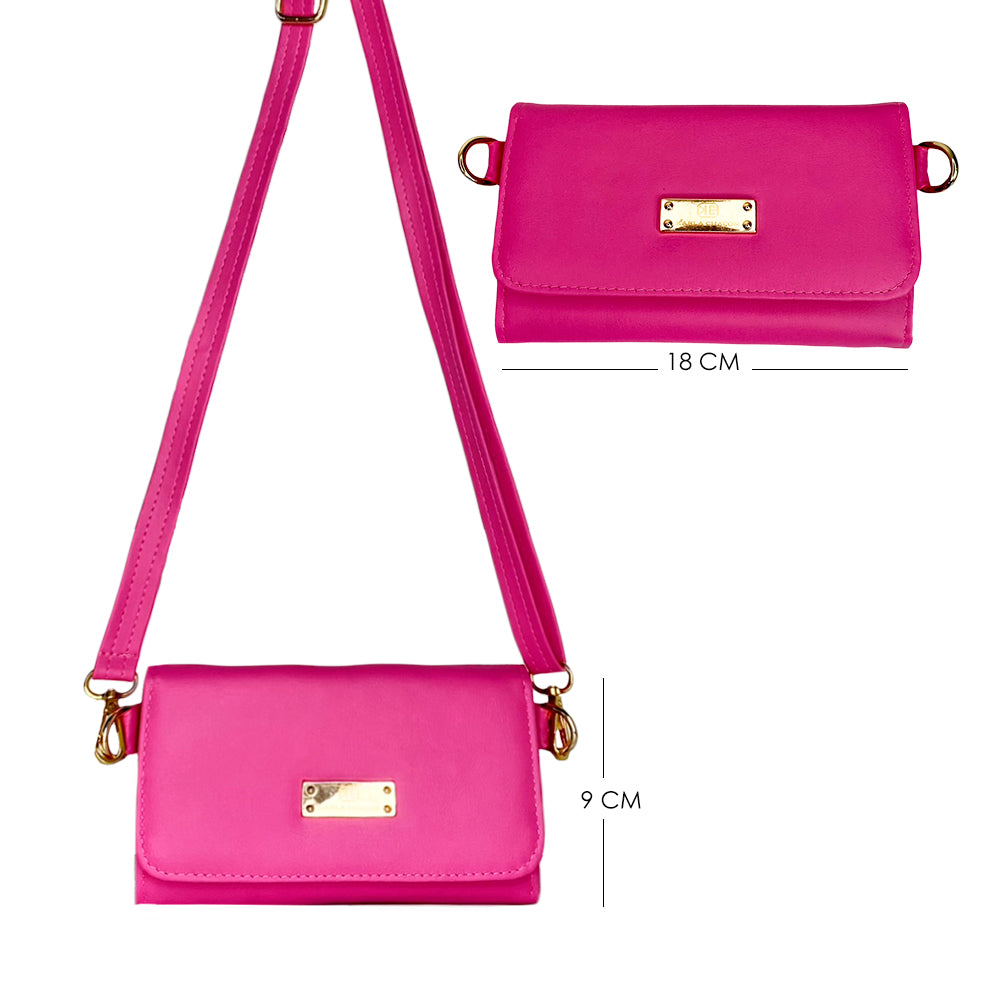 Billetera Eimy Fucsia Con Correa Ajustable