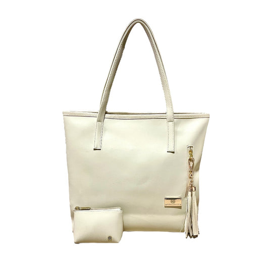 Bolso Tote Emma Beige Con Cosmetiquera