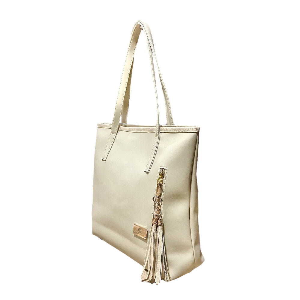 Bolso Tote Emma Beige Con Cosmetiquera