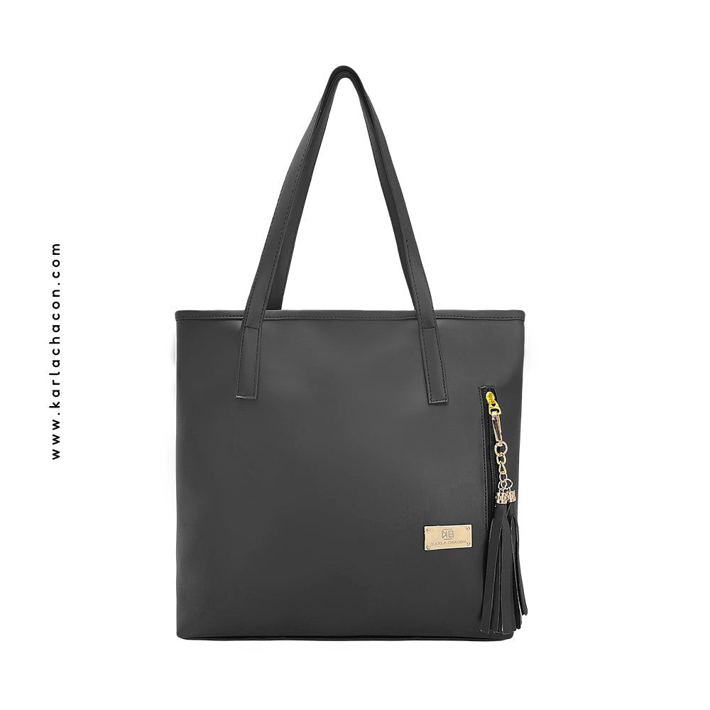 Bolso Tote Emma Negro Con Cosmetiquera