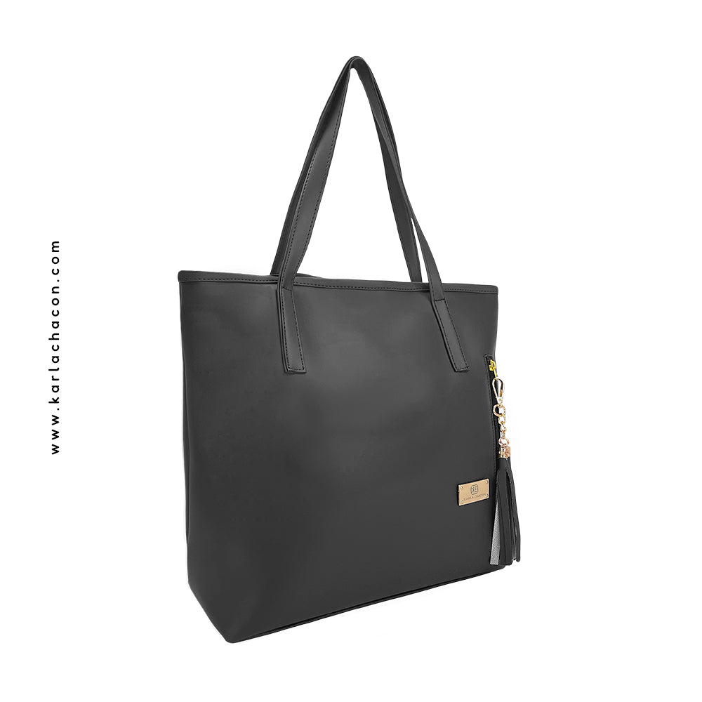 Bolso Tote Emma Negro Con Cosmetiquera