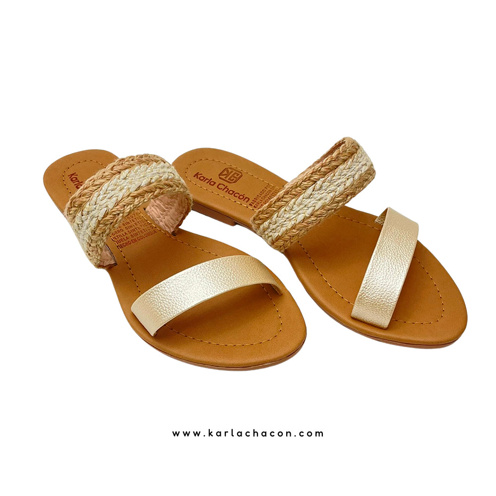 Sandalia Plana Esther Beige