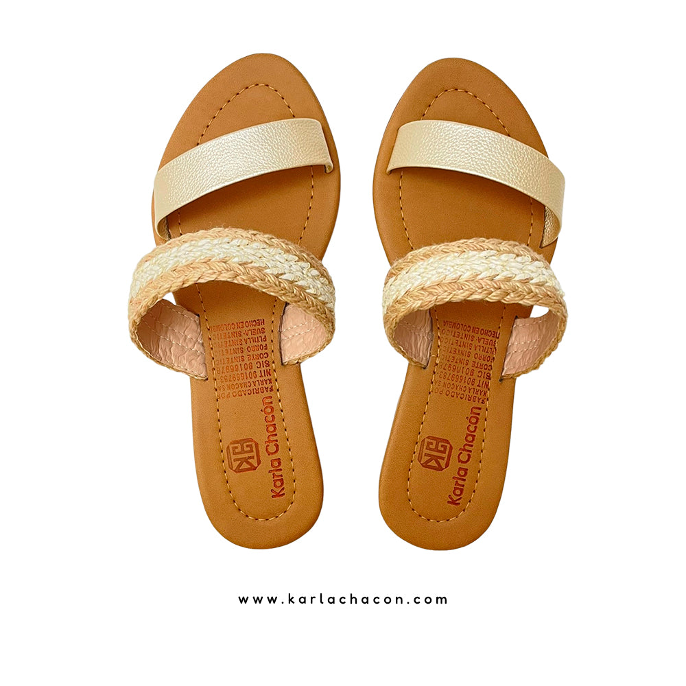 Sandalia Plana Esther Beige