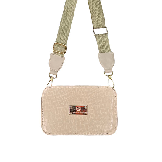 Bolso Evah Beige Con Correa Ajustable