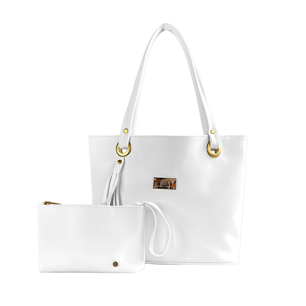 Bolso Grande con Cosmetiquera Gady Blanco