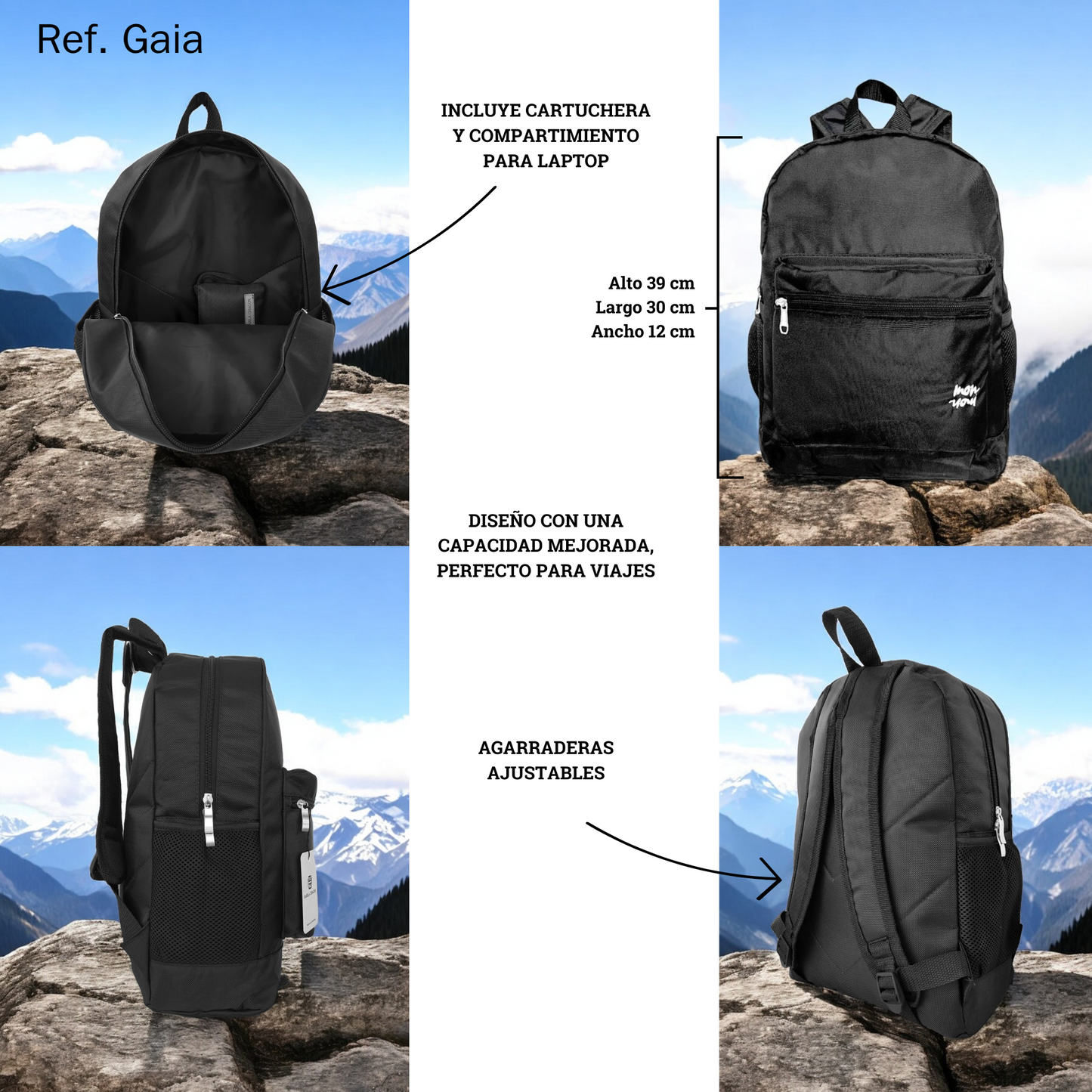 Morral Gaia Negro con cartuchera