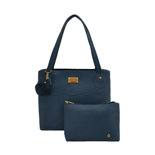 Bolso Grande con Cosmetiquera Gema Azul