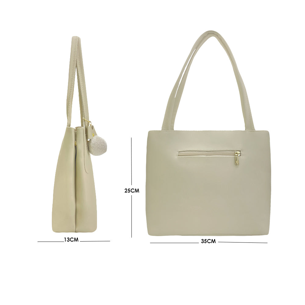 Bolso Grande con Cosmetiquera Gema Beige