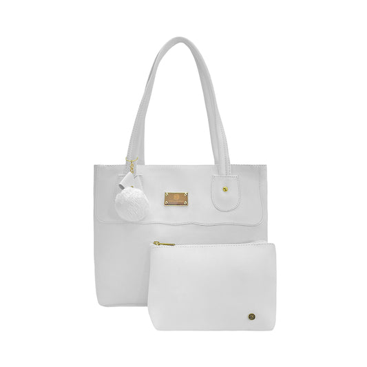 Bolso Grande con Cosmetiquera Gema Blanco