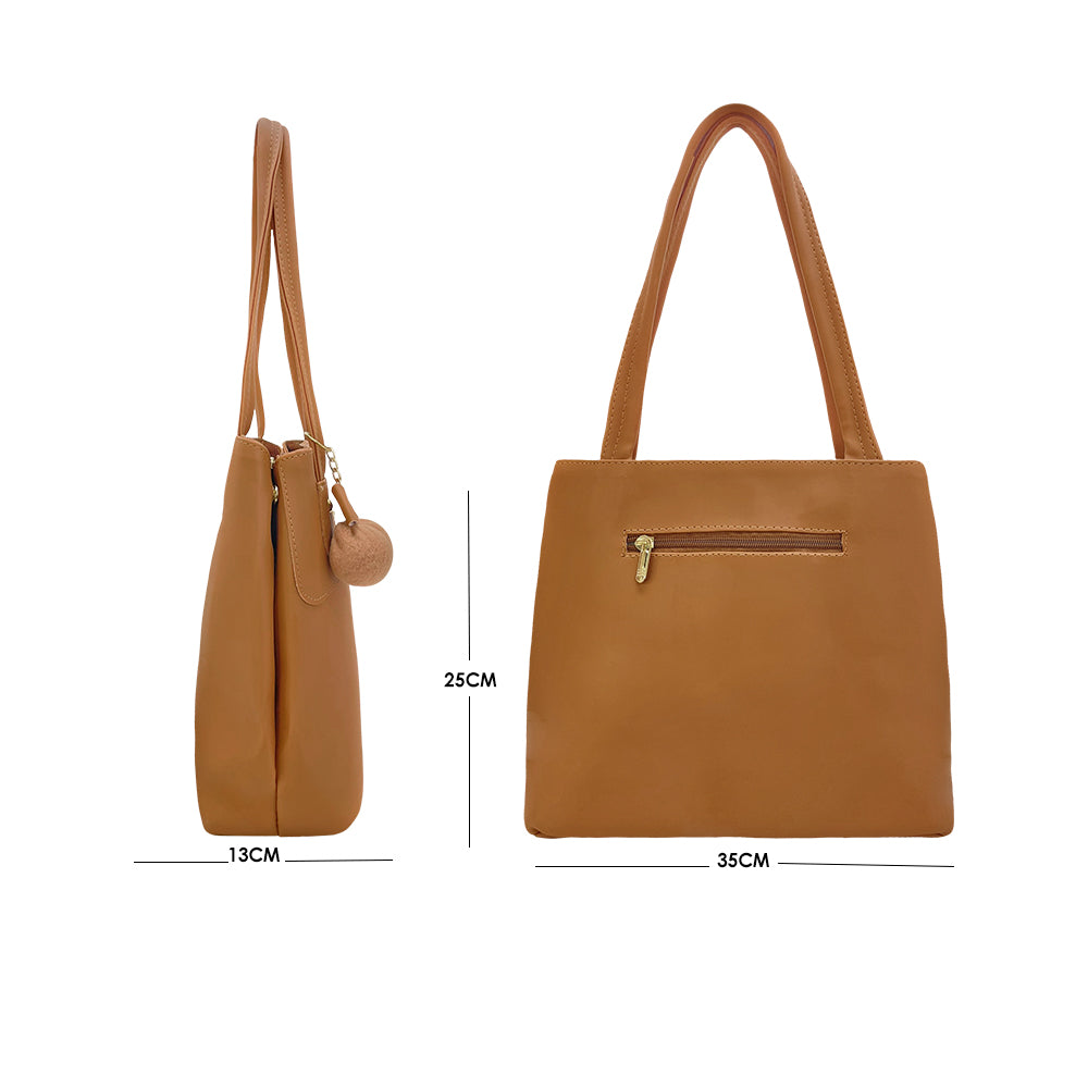 Bolso Grande con Cosmetiquera Gema Miel