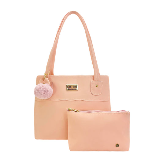 Bolso Grande con Cosmetiquera Gema Rosa