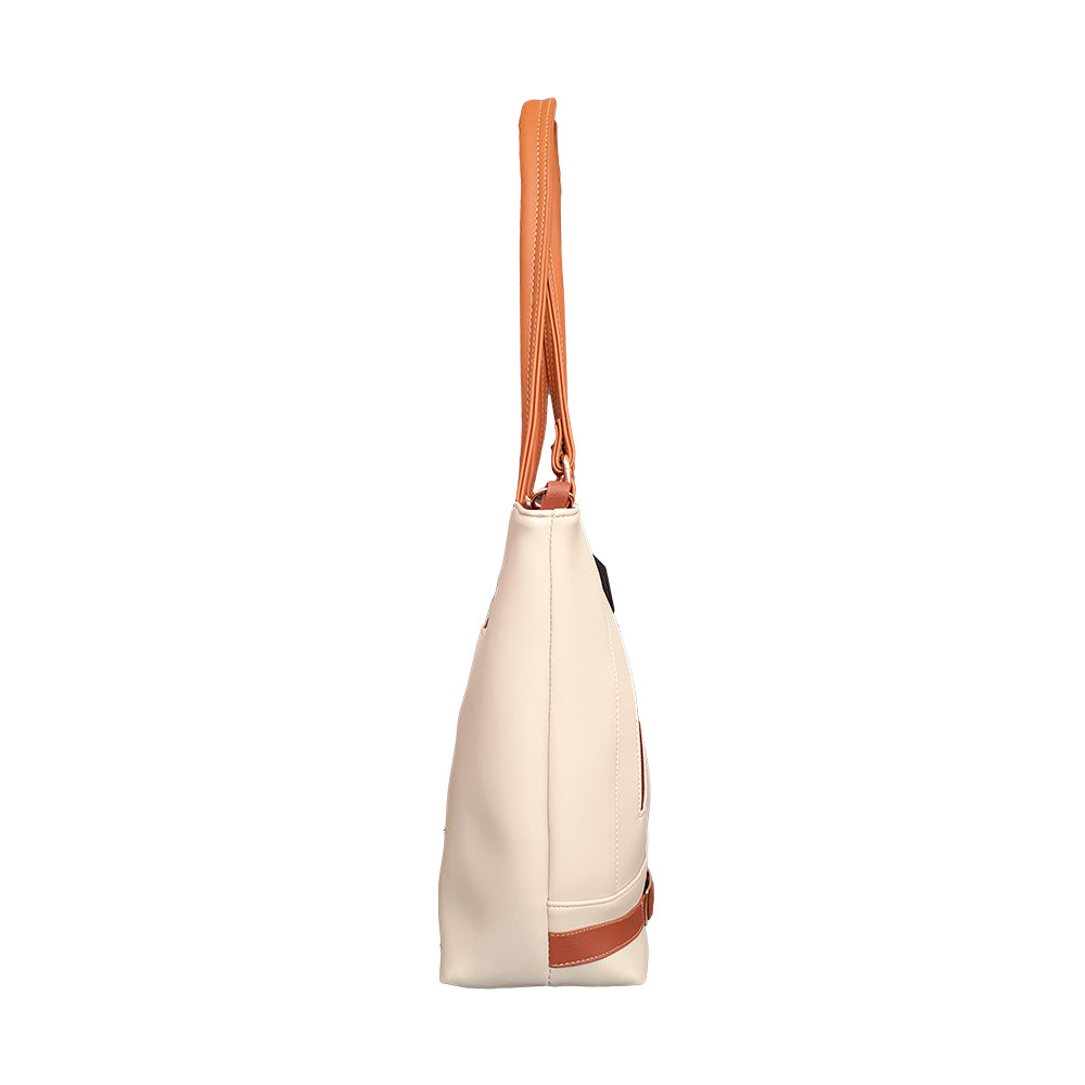 Bolso Tote Gigi Beige Con Cosmetiquera