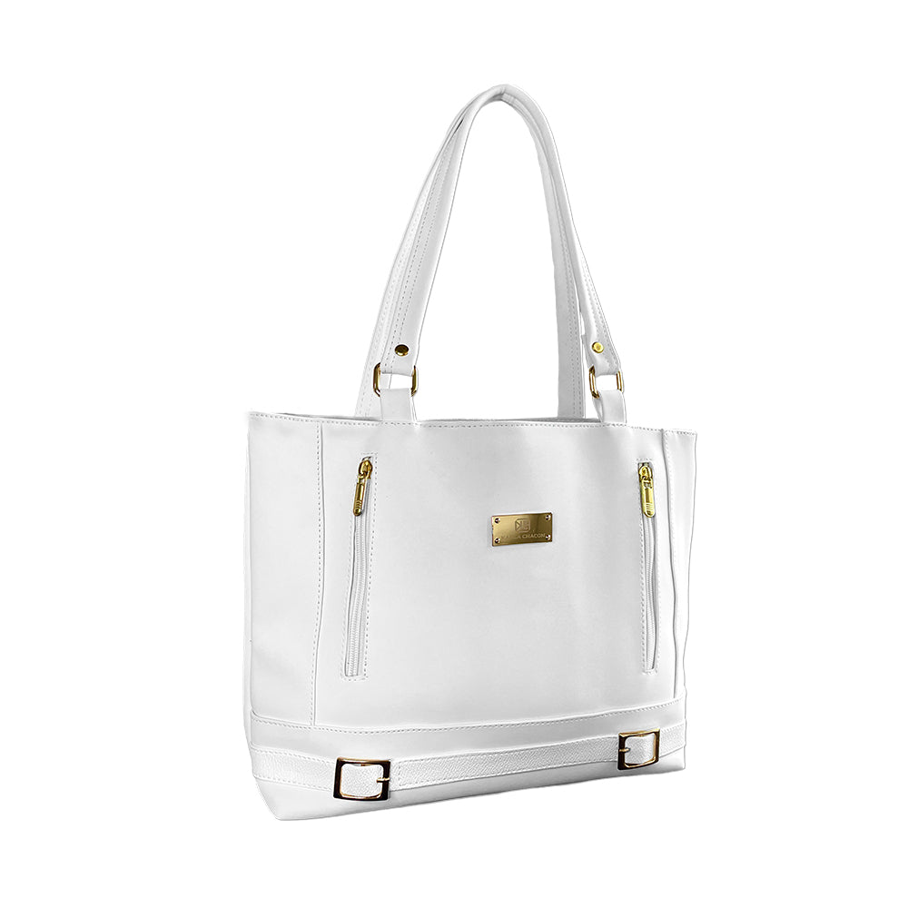 Bolso Tote Gigi Blanco Con Cosmetiquera