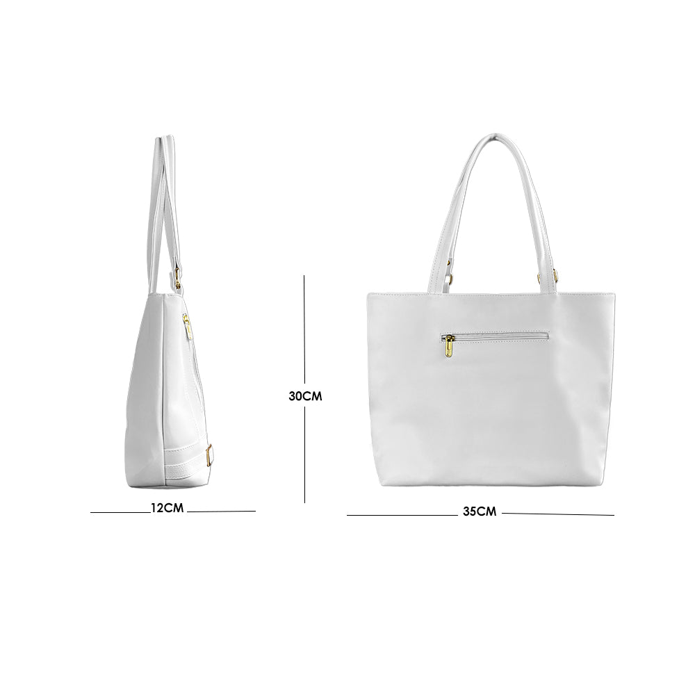 Bolso Tote Gigi Blanco Con Cosmetiquera