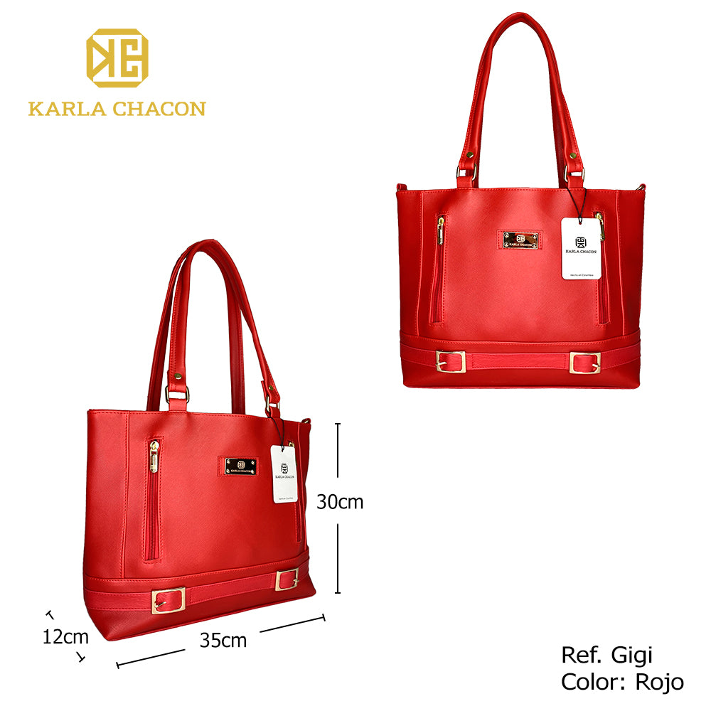 Bolso Tote Gigi Rojo Con Cosmetiquera