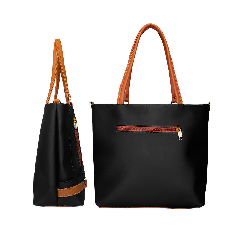 Bolso Tote Gigi Negro Con Cosmetiquera