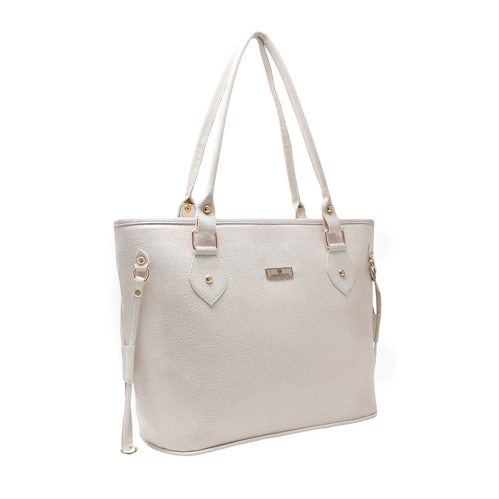 Bolso Tote Jade Beige Con Correa Ajustable