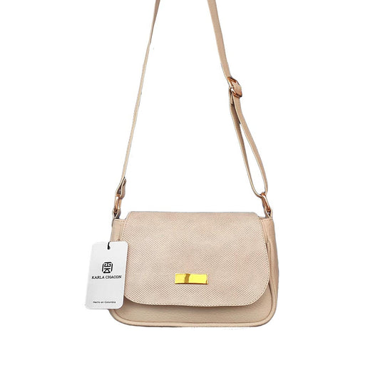 Bolso Lara Beige Con Correa Ajustable