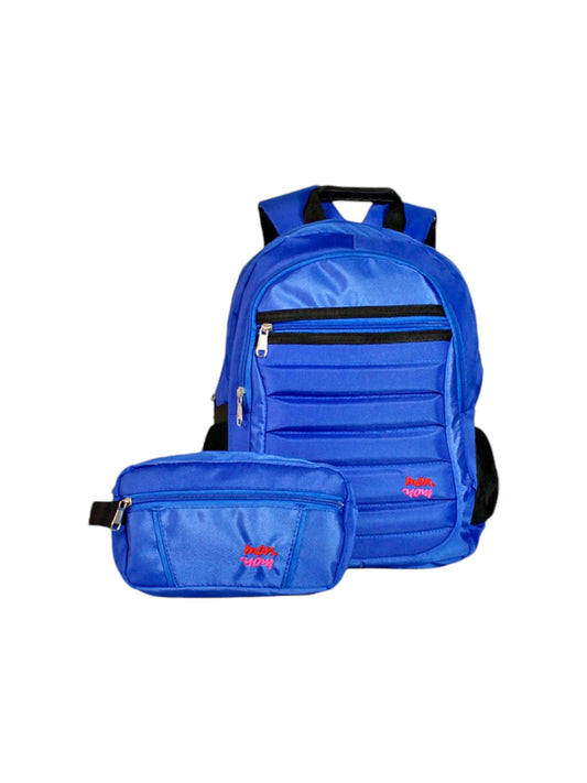 Bolso Morral Con Cartuchera Leo Azul