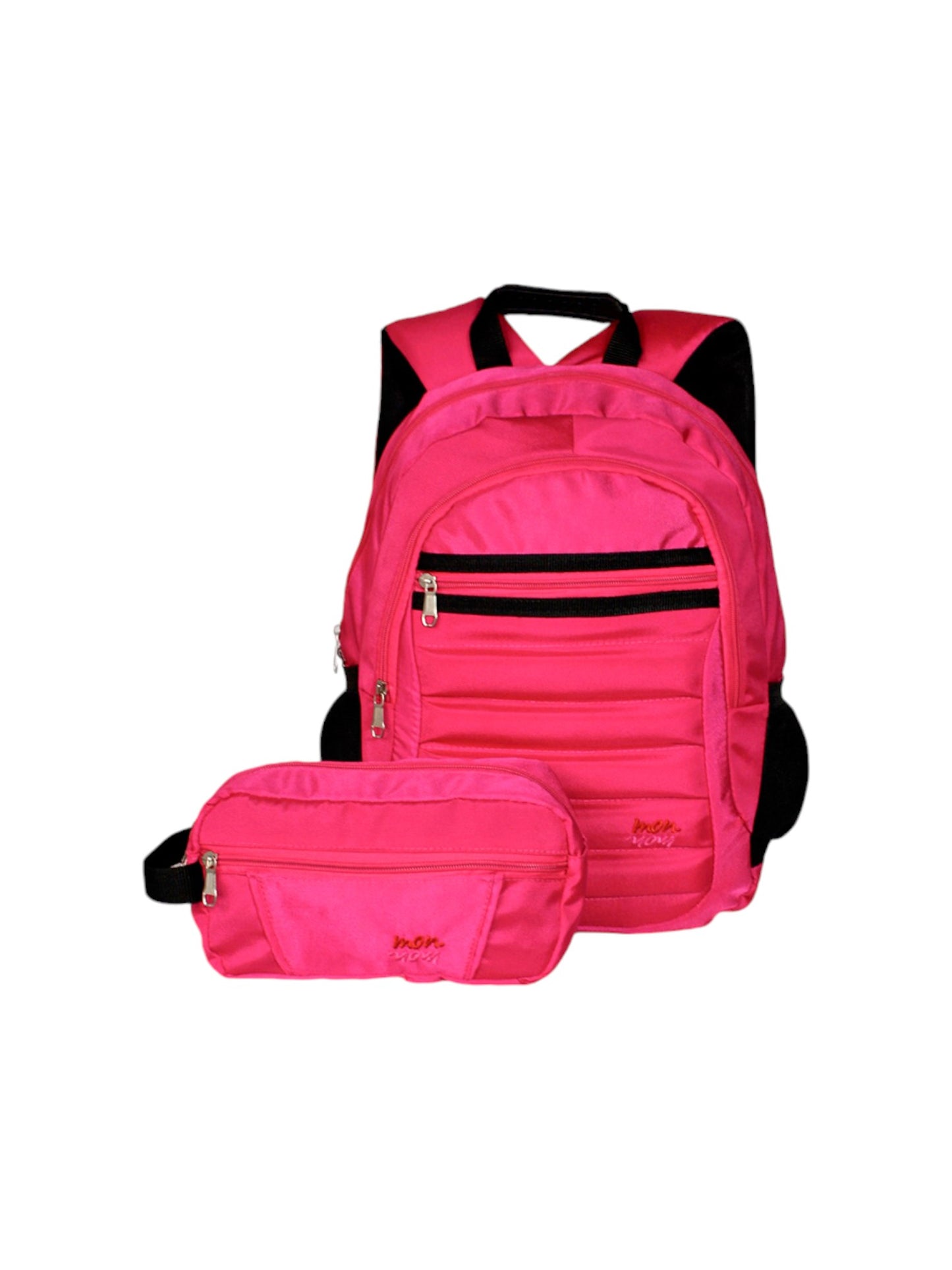 Bolso Morral Con Cartuchera Leo Fucsia