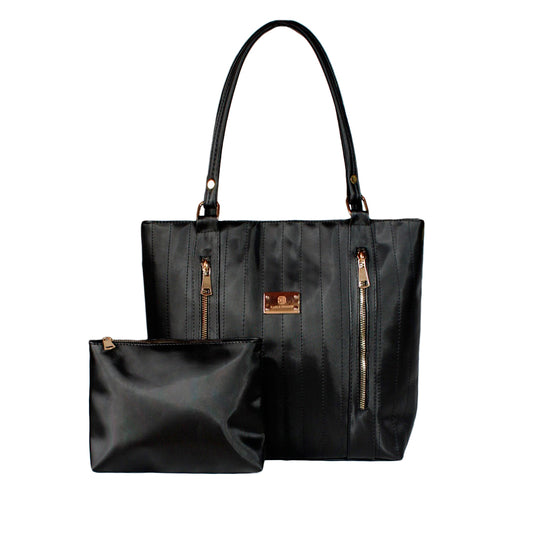 Bolso De Hombro con Cosmetiquera Lety Negro