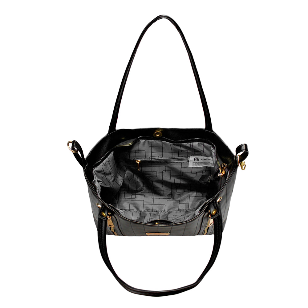 Bolso De Hombro con Cosmetiquera Lety Negro