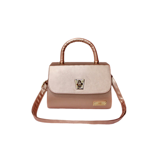 Bolso Lexy Oro Rosa Con Correa Ajustable