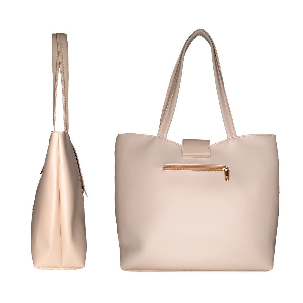 Bolso Grande con Cosmetiquera Lina Beige