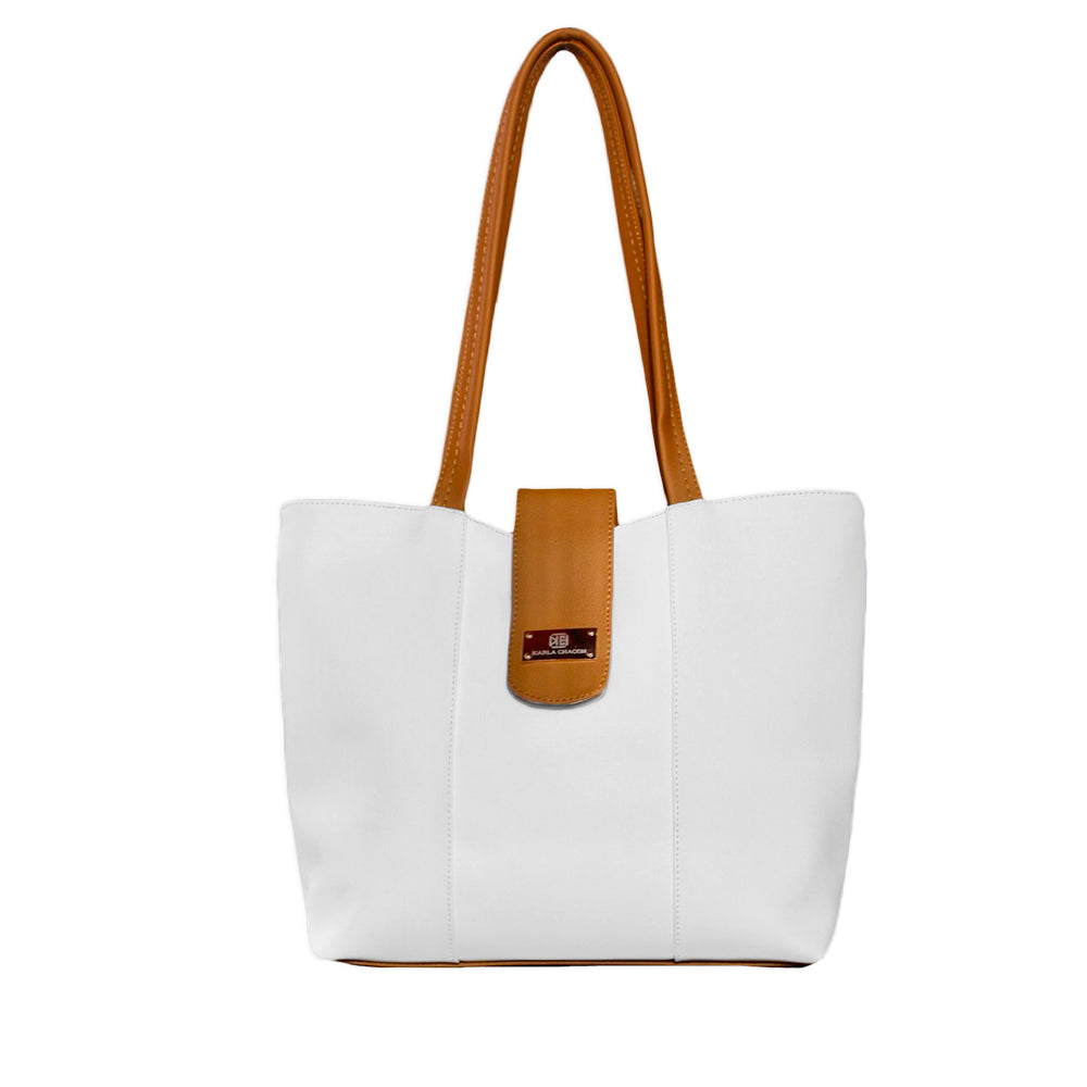 Bolso Grande con Cosmetiquera Line Blanco