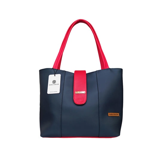 Bolso Grande con Cosmetiquera Line Azul