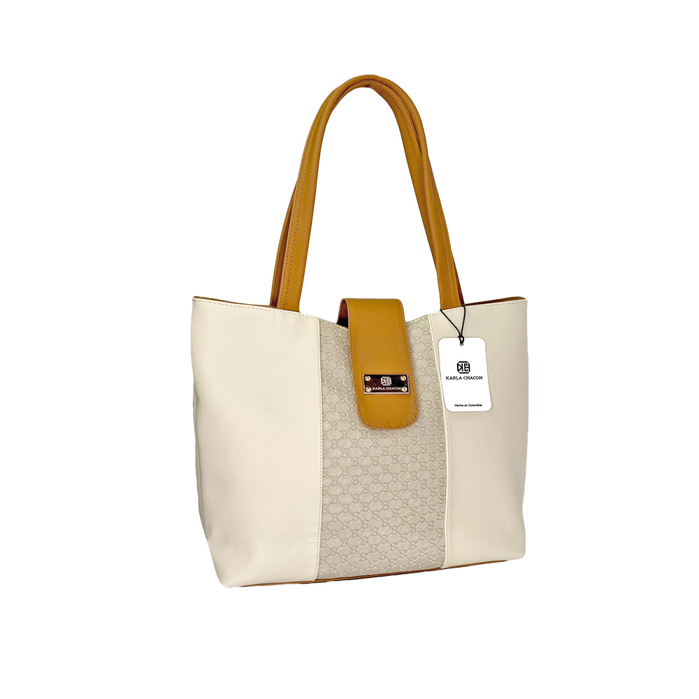 Bolso Grande con Cosmetiquera Line Beige