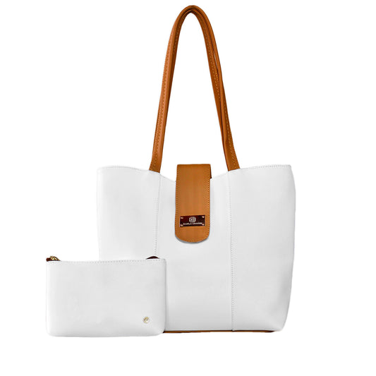 Bolso Grande con Cosmetiquera Line Blanco