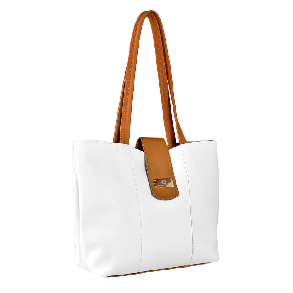 Bolso Grande con Cosmetiquera Line Blanco