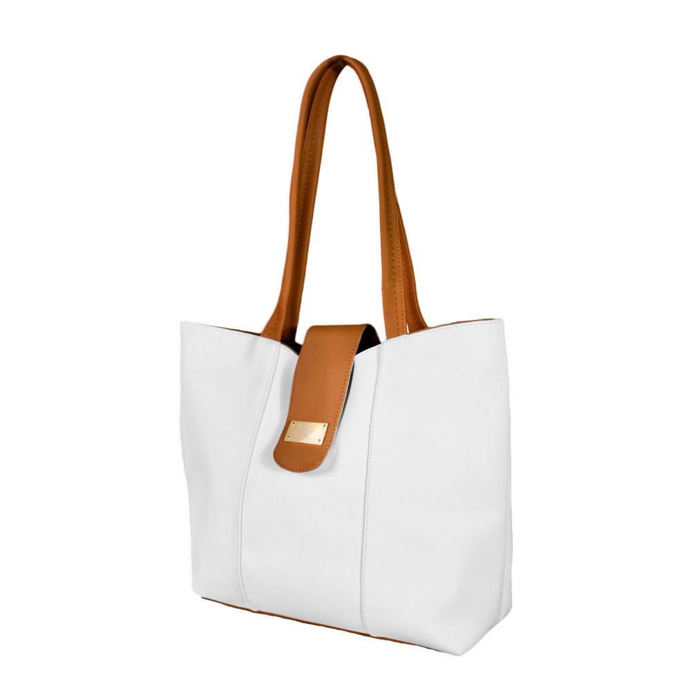 Bolso Grande con Cosmetiquera Line Blanco