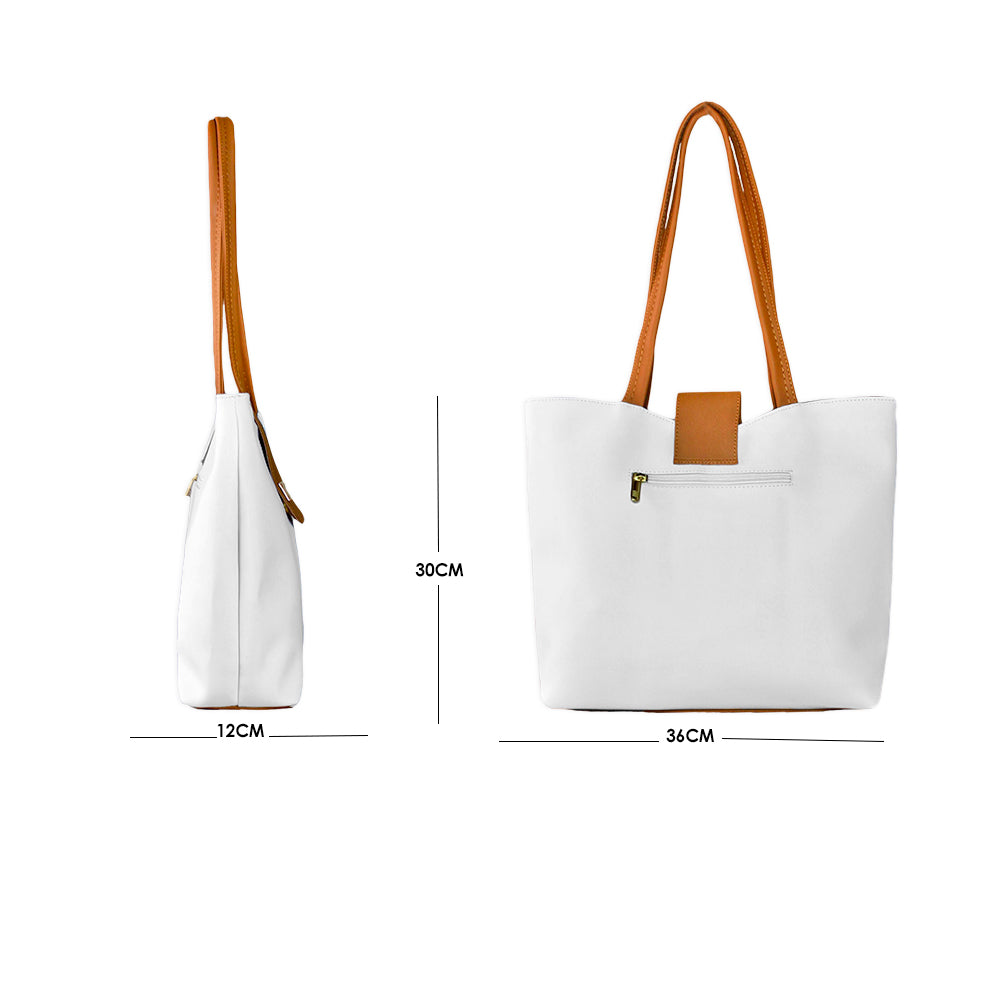 Bolso Grande con Cosmetiquera Line Blanco