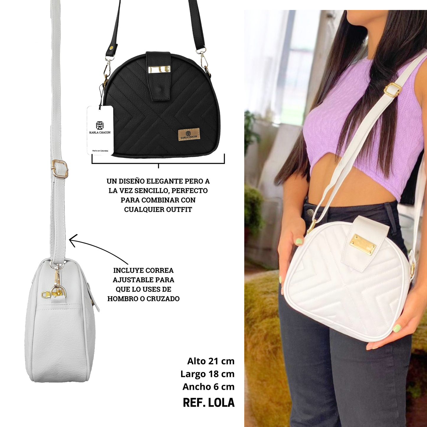 Bolso Manos Libres Lola Blanco