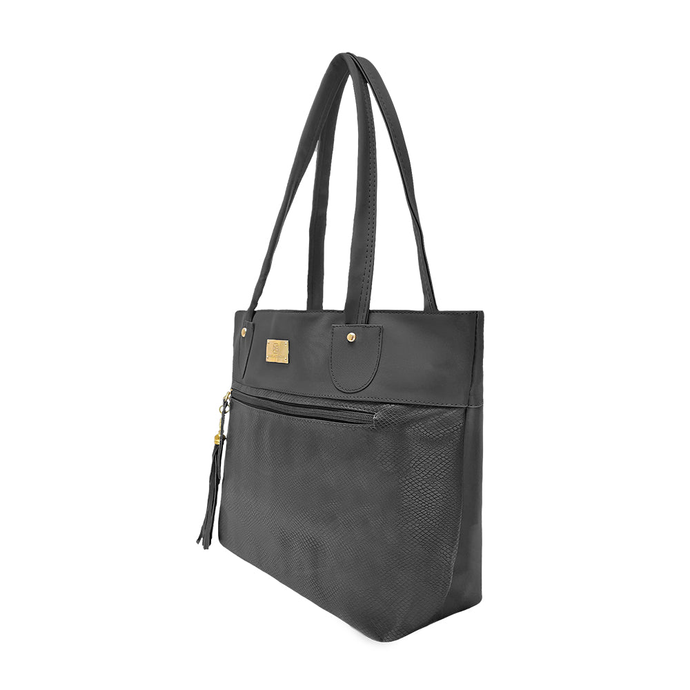 Bolso De Hombro Con Cosmetiquera Luna Negro Liso