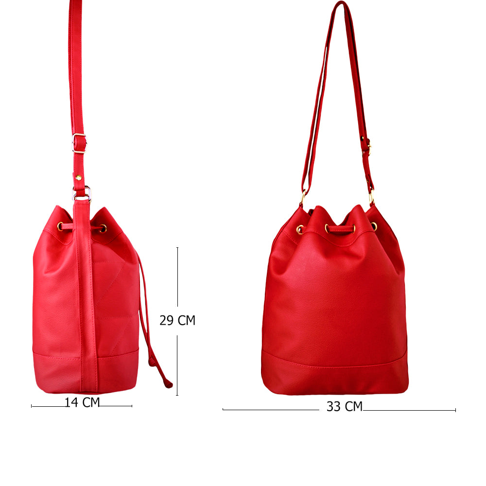 Bolso Nena Rojo Con Correa Ajustable