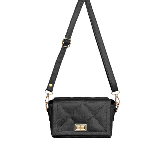 Bolso Pisi Negro Con Correa Ajustable